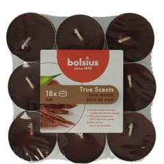 Bolsius True Scents theelichten old wood 18 Stuks