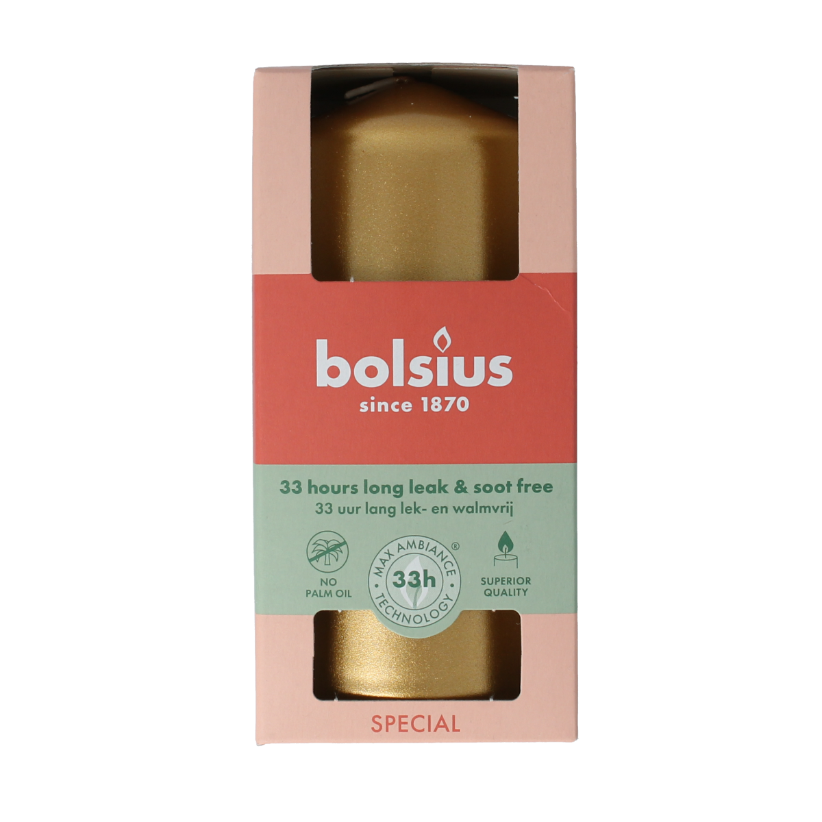 Bolsius Stompkaars 120/58 golden orange 1.00 Stuks