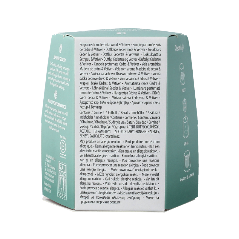 Bolsius Clean light startkit cedarwood & vetiver 1 Stuks