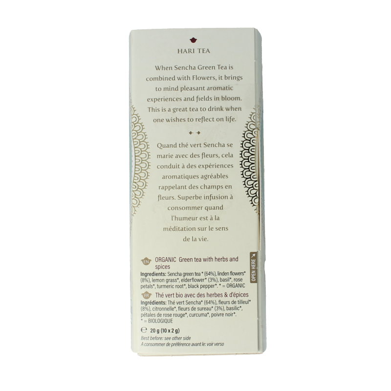 Hari Tea Green tea & flowers forget me not bio 10 Stuks