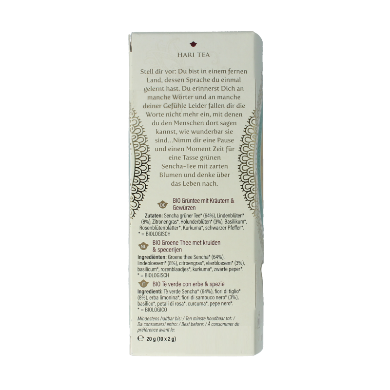 Hari Tea Green tea & flowers forget me not bio 10 Stuks