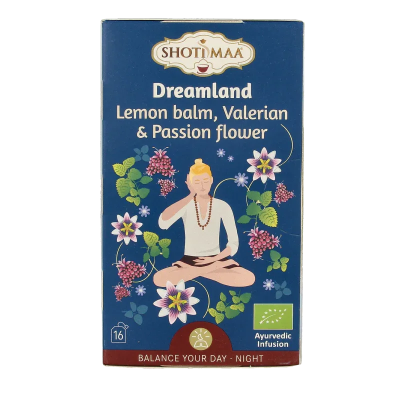 Shoti Maa Dreamland lemon balm, valerian & pass flower bio 16 Zakjes