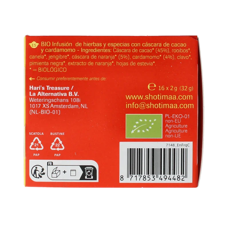 Shoti Maa Love for life cocoa, cardamom & orange bio 16 Zakjes