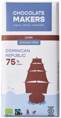 Chocolatemakers Reep tres hombres 75% puur met cacaonibs bio 80 Gram