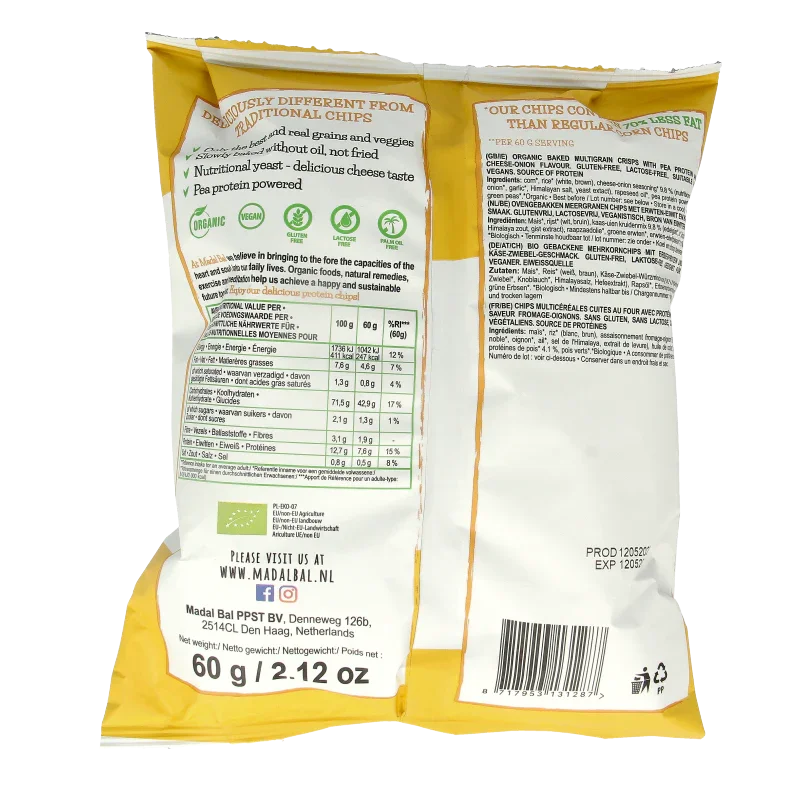 Madal Bal Protein chips cheese bio 60 Gram