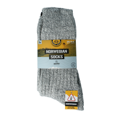Apollo Noorse sokken 39-42 grijs 3 Paar