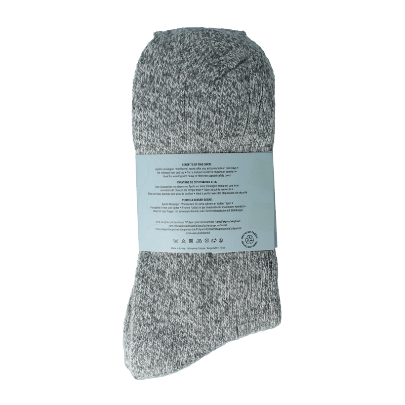 Apollo Noorse sokken 39-42 grijs 3 Paar