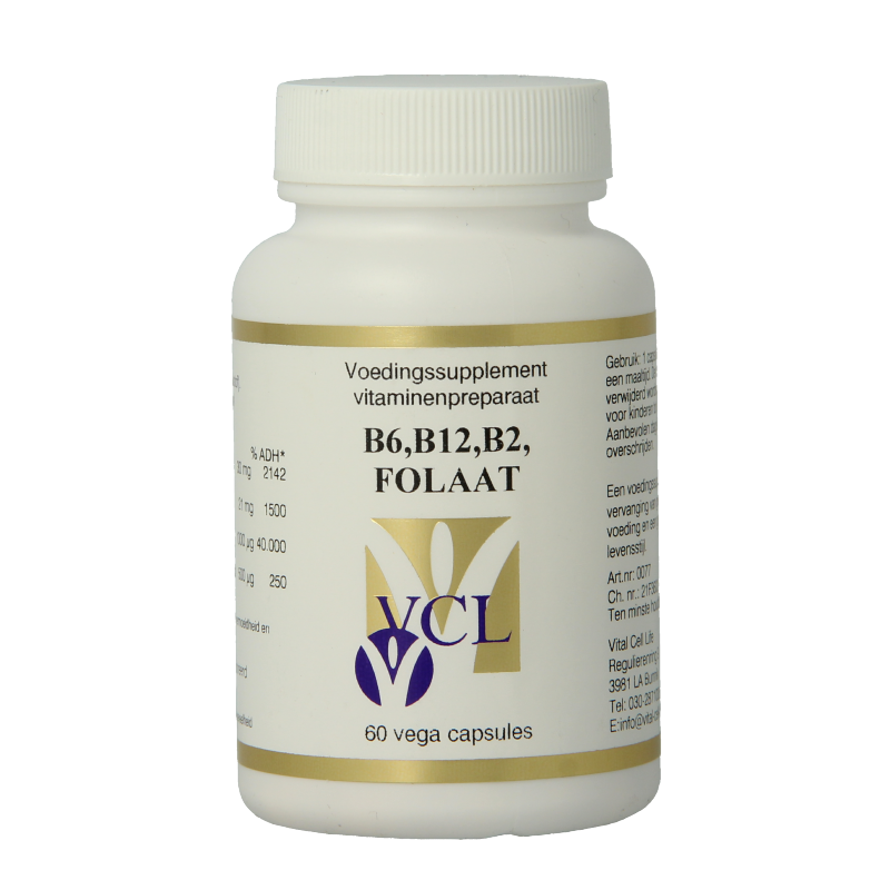 Vital Cell Life Vitamine B6/B12/B2 folaat 60 Capsules