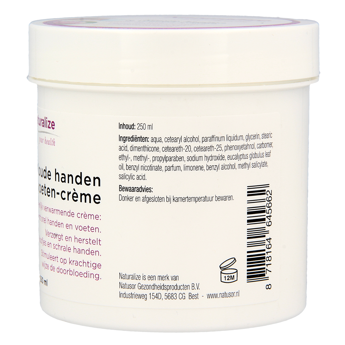 Naturalize Koude handen en voeten creme 250.00 Milliliter