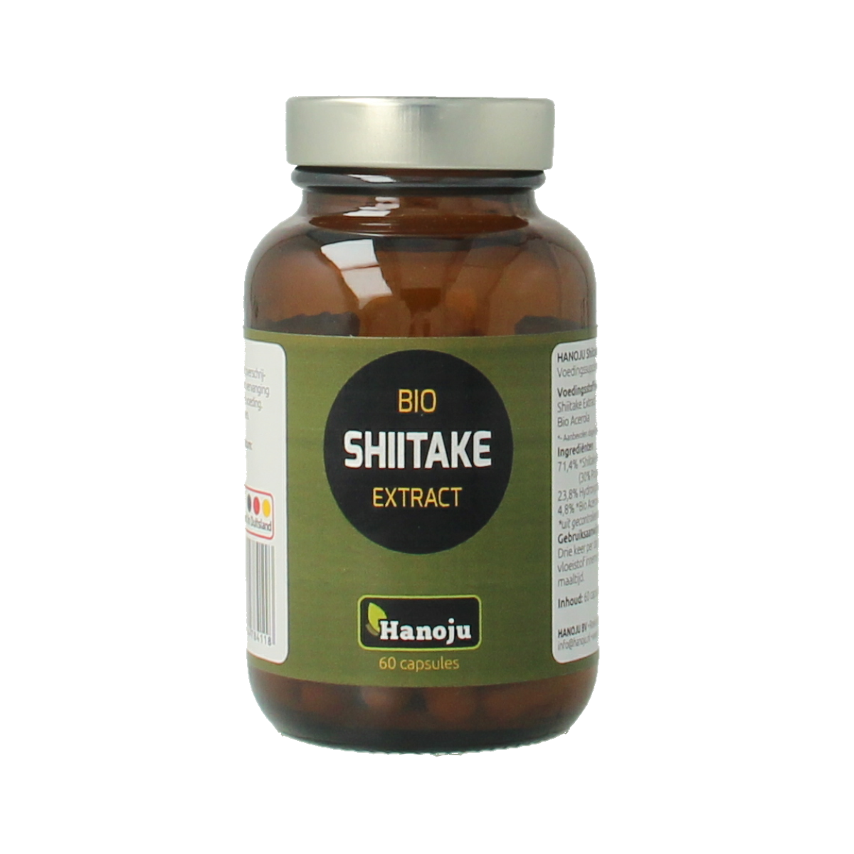 Hanoju Shiitake extract bio 60.00 Vegetarische capsules