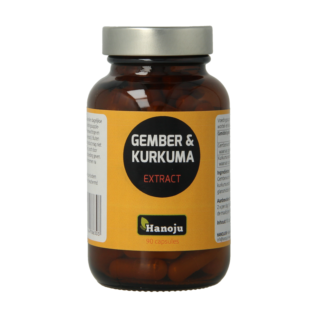 Hanoju Gember & kurkuma extract 90.00 Vegetarische capsules