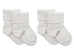 KipKep Blijf baby sokjes 6-12 mnd offwhite/wit 2 Paar