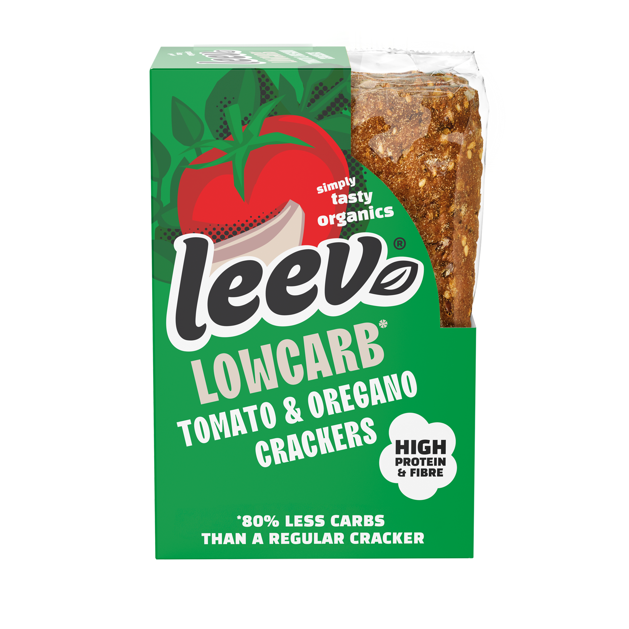 Leev Bio lowcarb crackers tomaat & oregano 6.00 Stuks