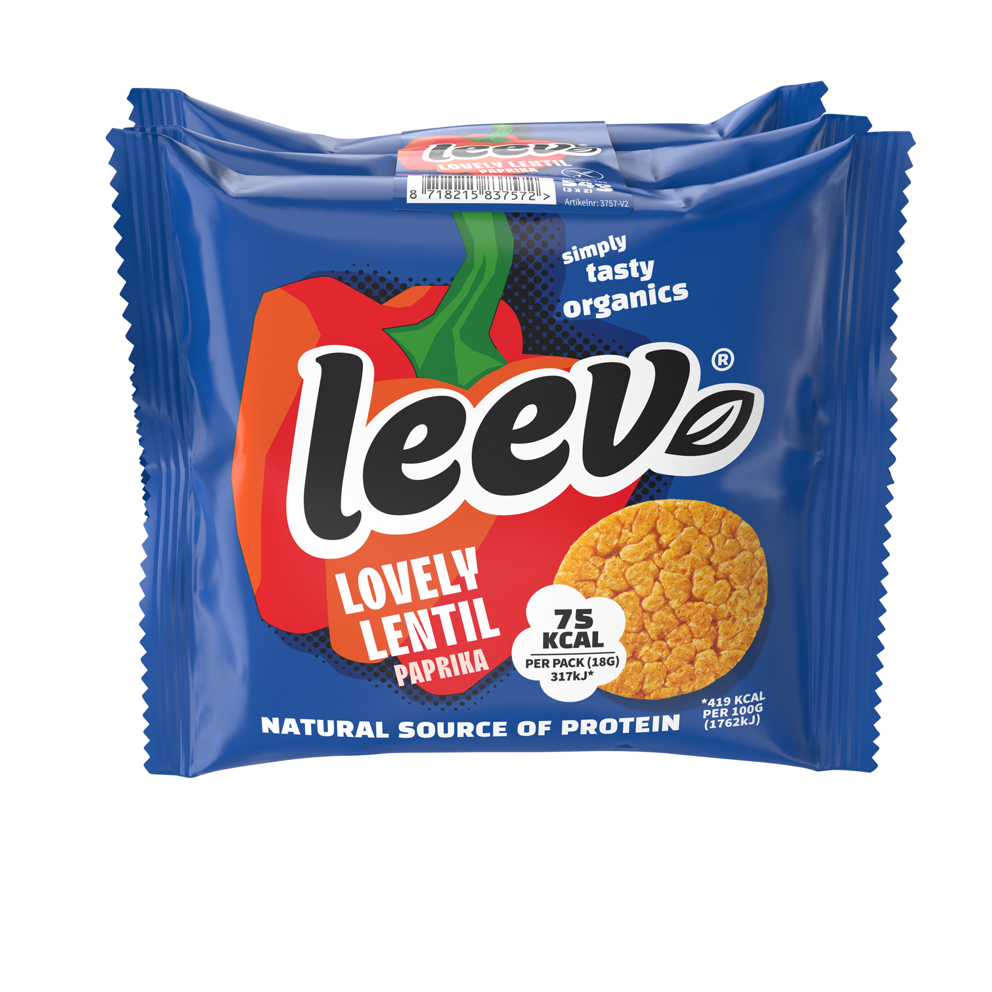 Leev Lovely lentil cakes paprika bio 54.00 Gram