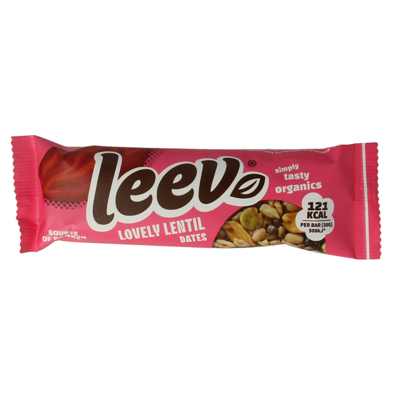 Leev Lovely lentil bar dates bio 30 Gram