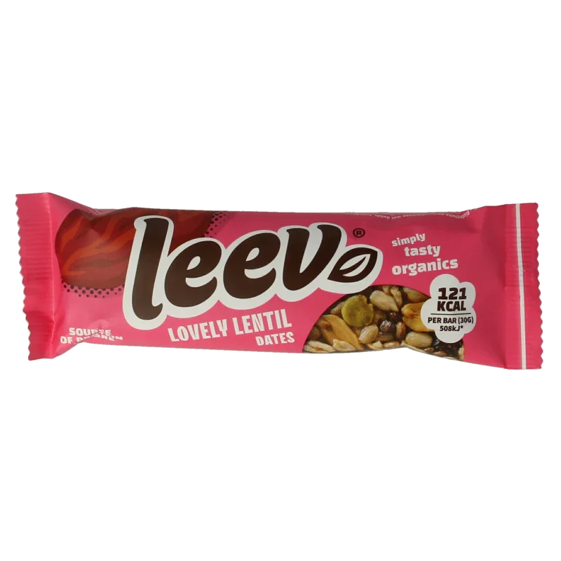 Leev Lovely lentil bar dates bio 30 Gram