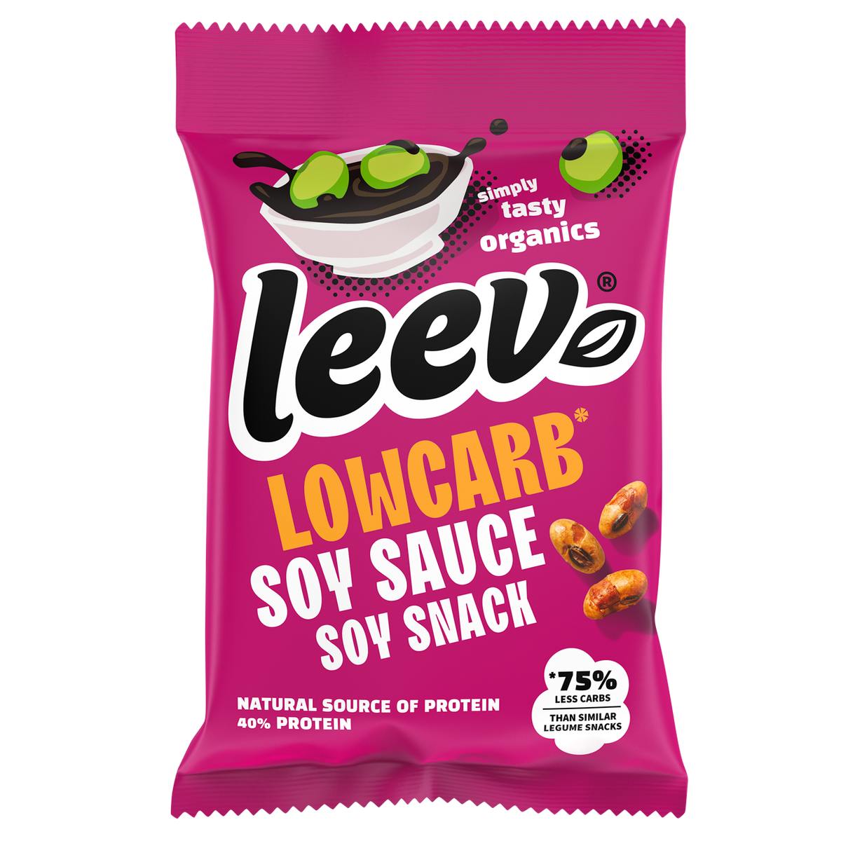 Leev Lowcarb snack soyabonen  soya saus bio 45 Gram