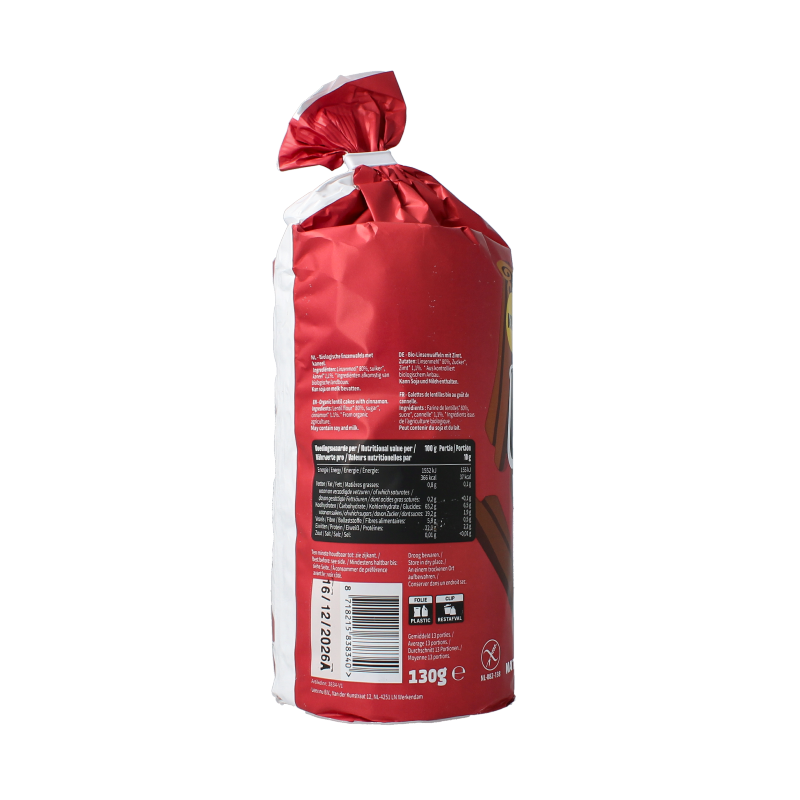 Leev Lovely wafels kaneel bio 130 Gram