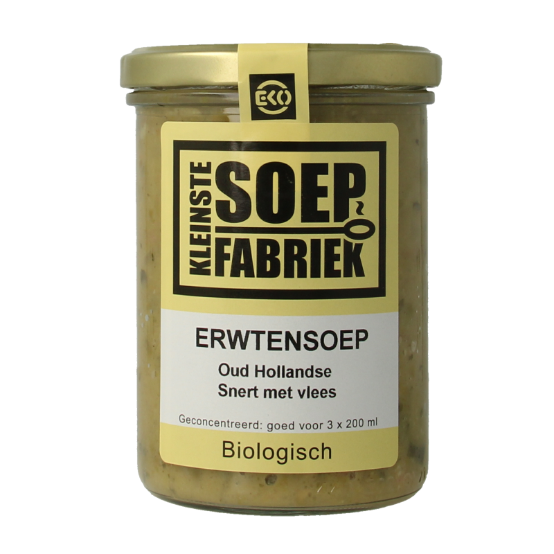 Kleinstesoepfabriek Erwtensoep/snert met vlees bio 400 Milliliter