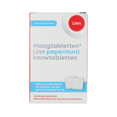 Linn Maagtabletten pepermunt 48.00 Kauwtabletten