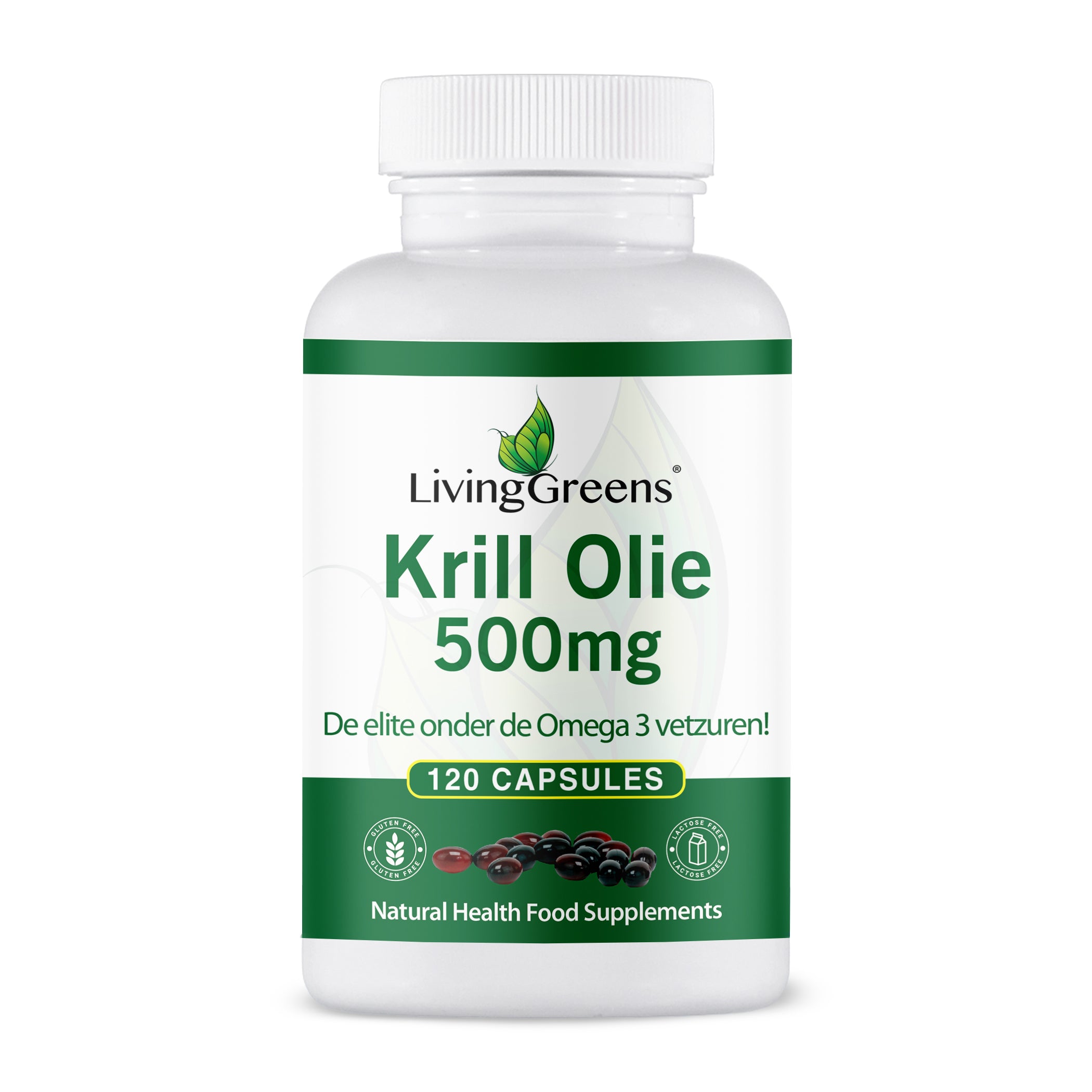 Livinggreens Krillolie 500mg 120 Capsules