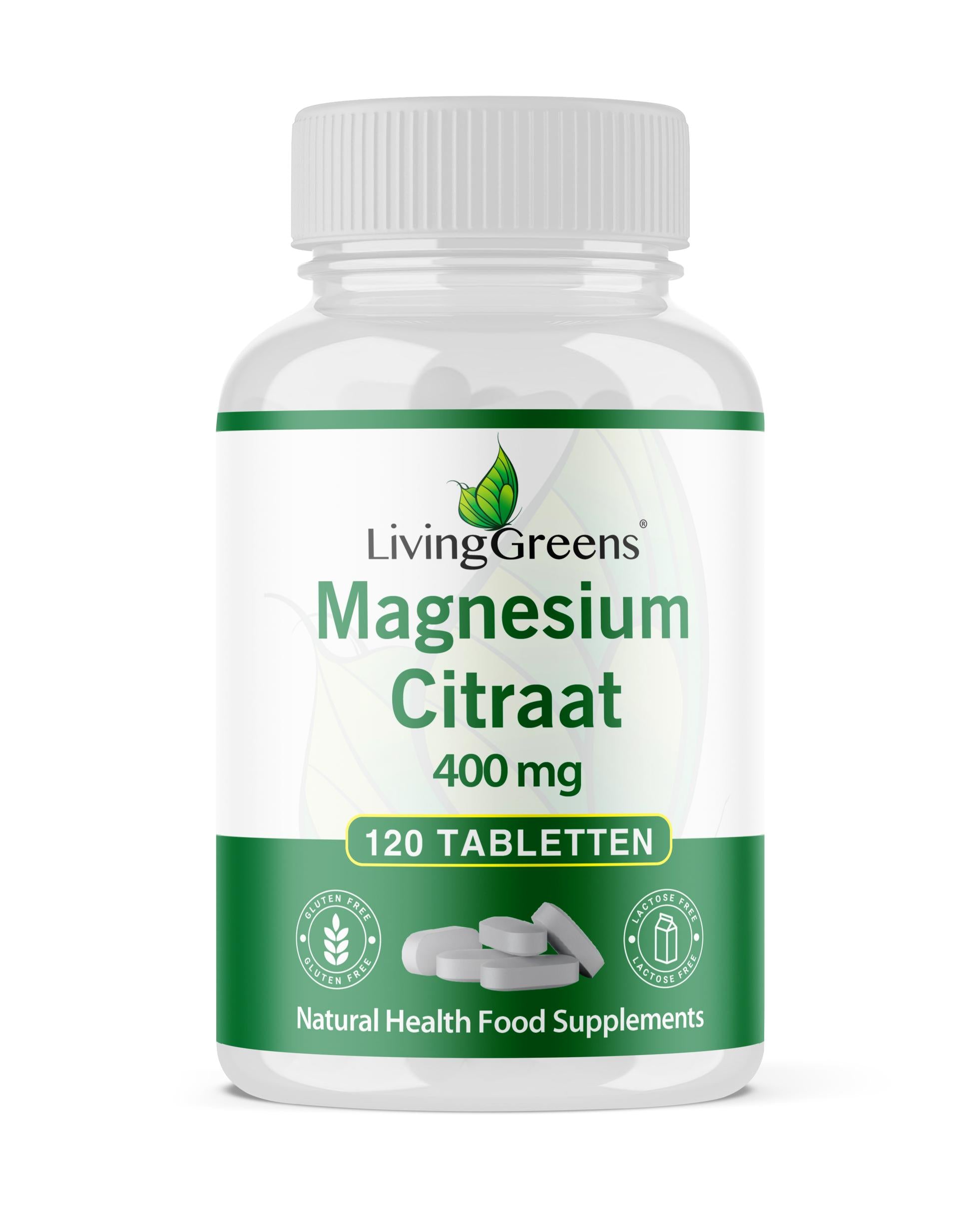 Livinggreens Magnesium citraat 400mg 120 Tabletten
