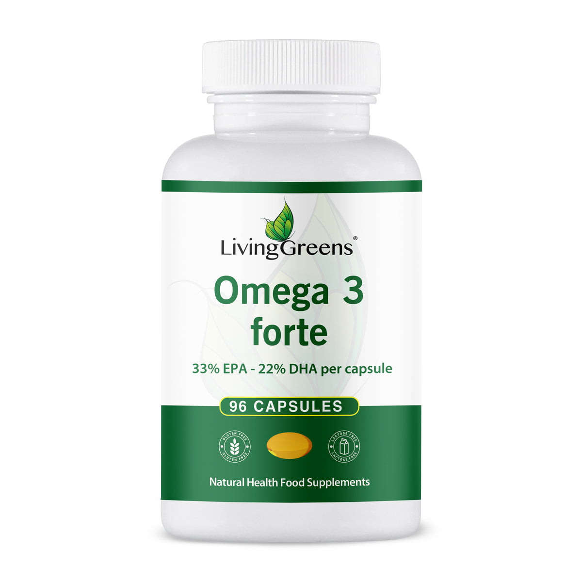 Livinggreens Omega 3 visolie forte 96 Capsules