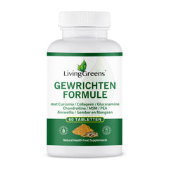 Livinggreens Gewrichten formule curcuma & collageen complex 60 Tabletten