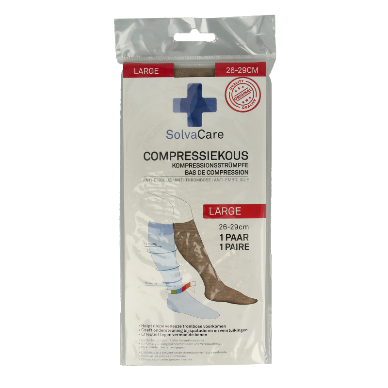 Solvacare Compressiekous beige L 26 - 29 cm 1 Paar
