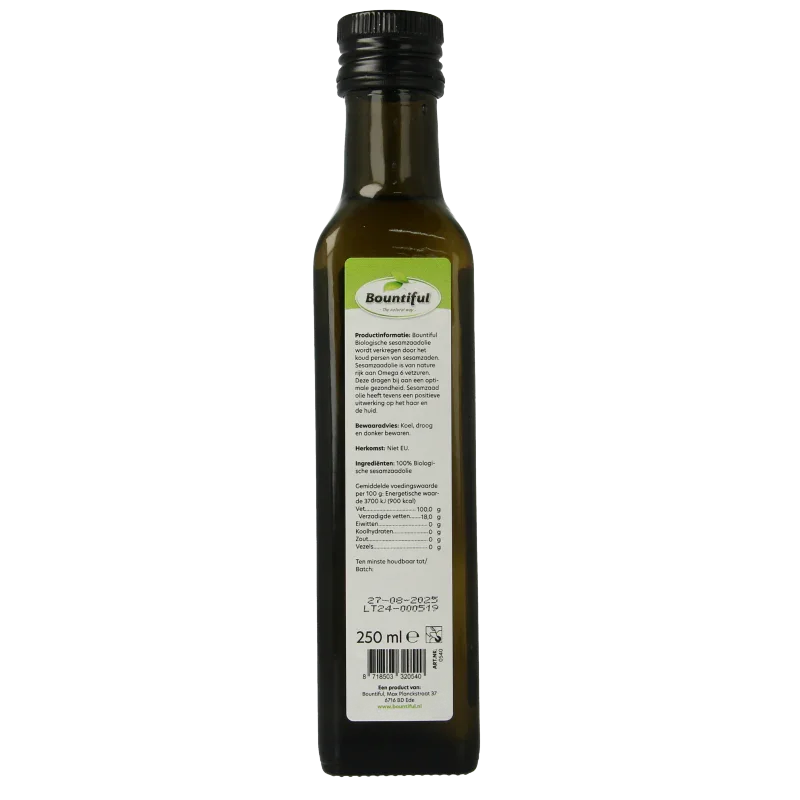 Bountiful Sesamzaadolie bio 250 Milliliter