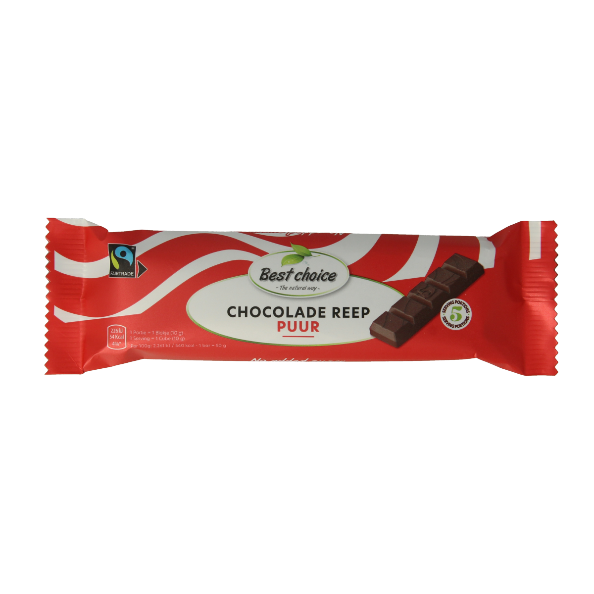 Bountiful Chocolade reep puur zonder toegevoegde suiker 50.00 Gram