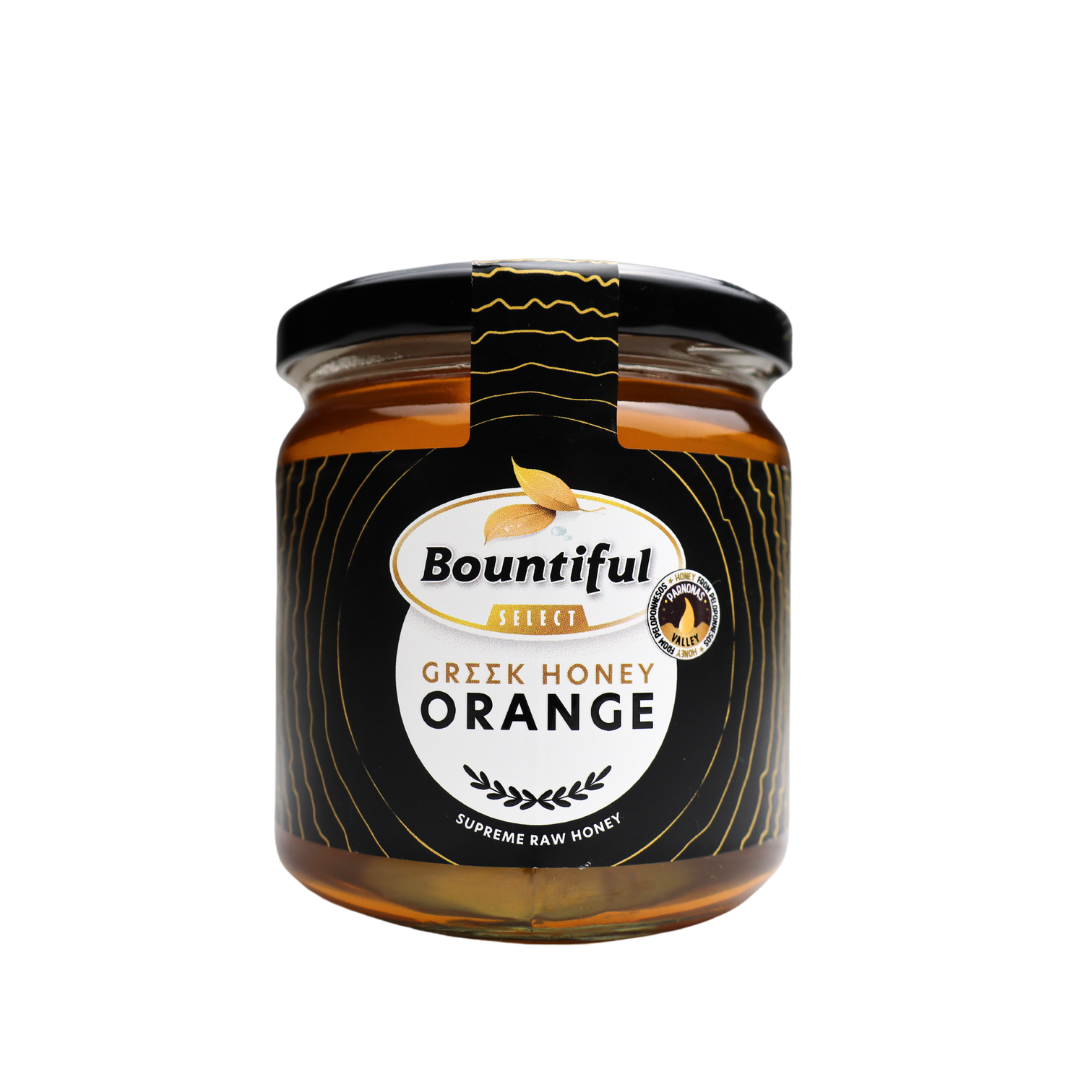 Bountiful select Griekse rauwe honing orange/sinaasappel 500.00 Gram