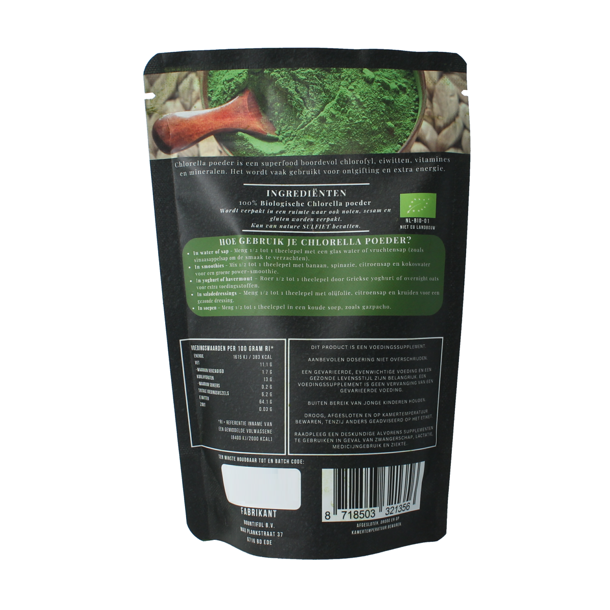 Bountiful Chlorella poeder bio 150.00 Gram