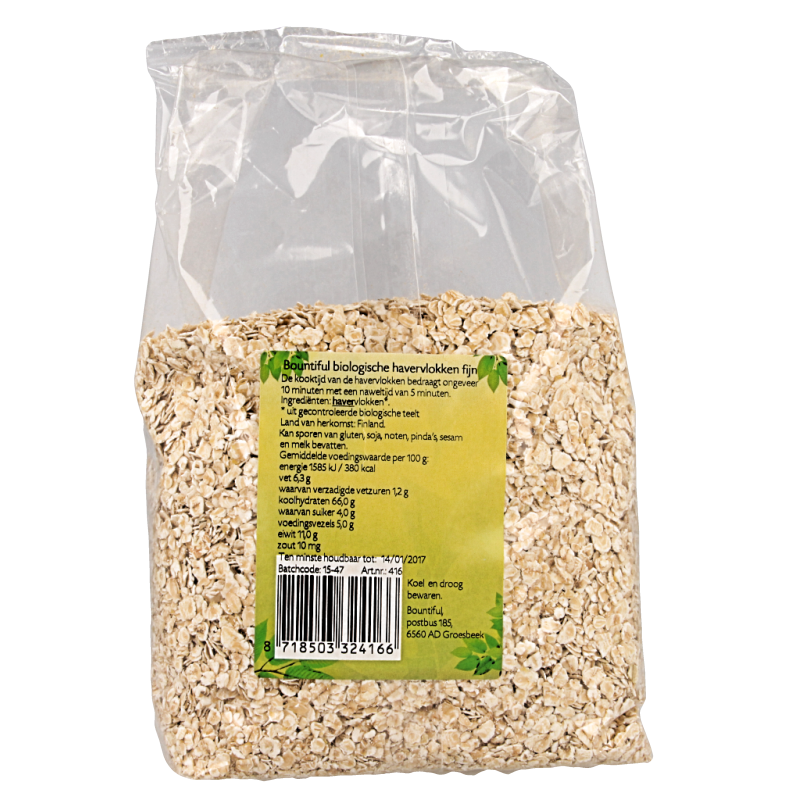 Bountiful Havervlokken fijn bio 500 Gram