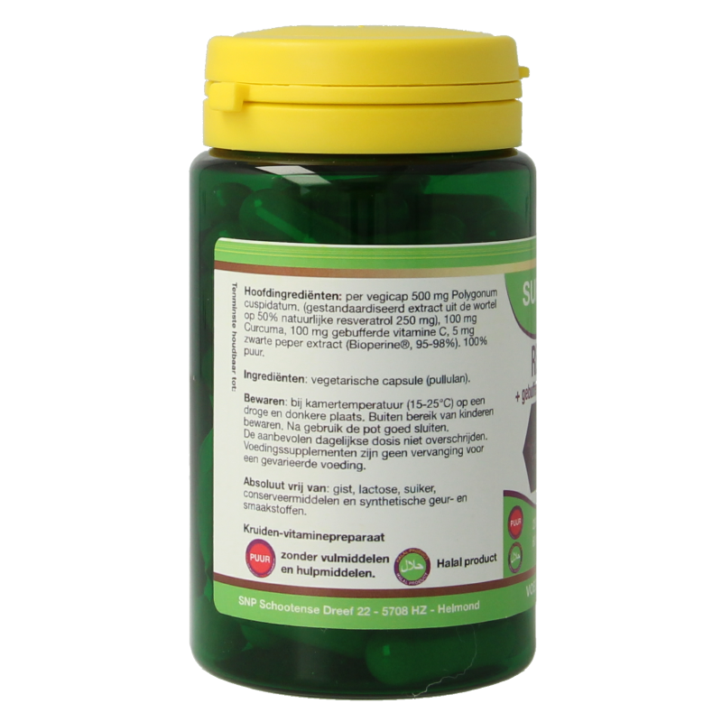 SNP Resveratrol curcuma gebufferd vit C bioperine puur 60 Vegetarische capsules