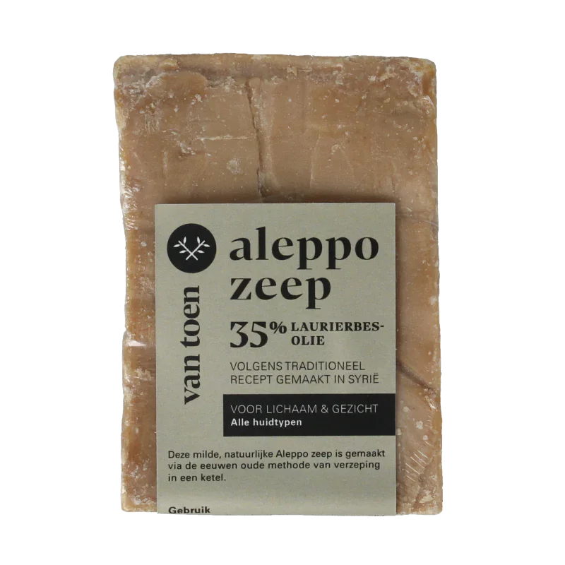 Van Toen Aleppo zeep 35% laurierbesolie 190 Gram