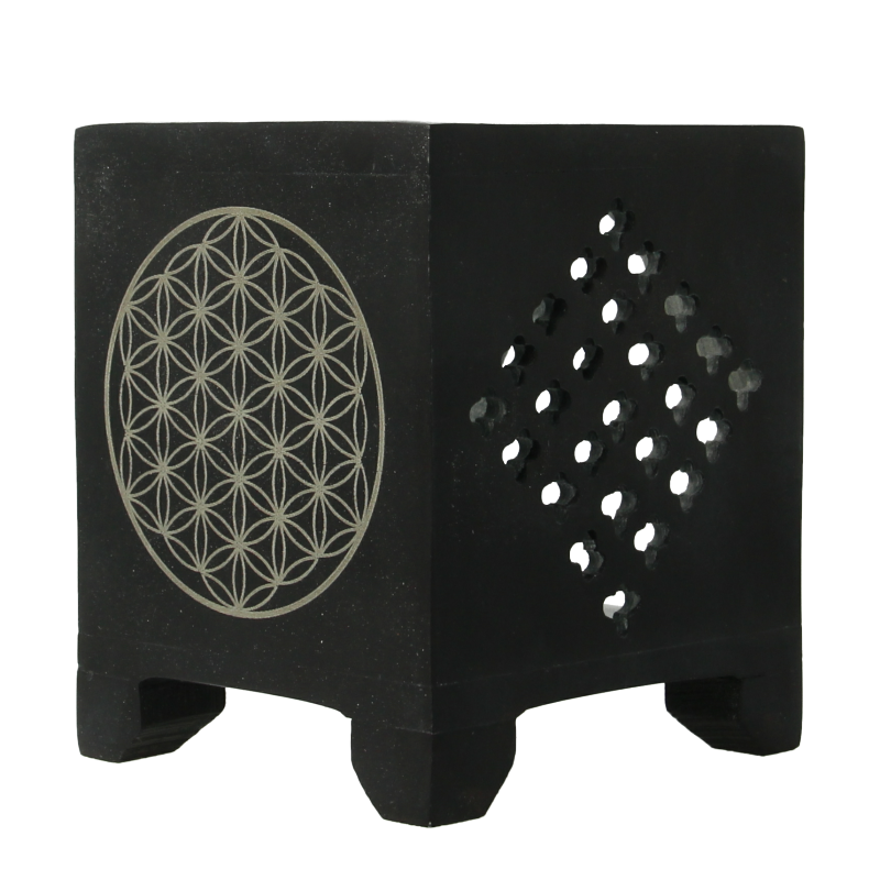 Volatile Wierook en olie verdamper zwart zeepsteen 1 Stuks