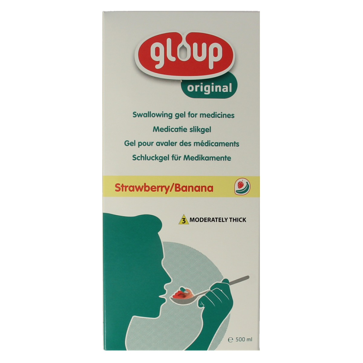 Gloup Original medicatie inname gel aardbei banaan 500.00 Milliliter