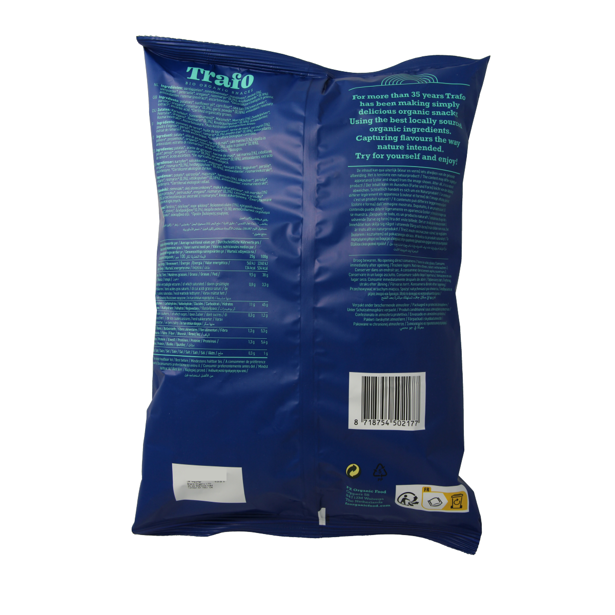 Trafo Chips handcooked rozemarijn himalaya zout bio 125.00 Gram