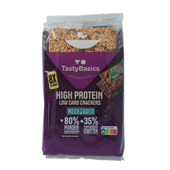 TastyBasics Less carb-high protein crackers meerzaden 200 Gram