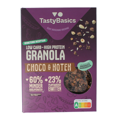 TastyBasics Less carb-high protein granola choco en noten 350.00 Gram