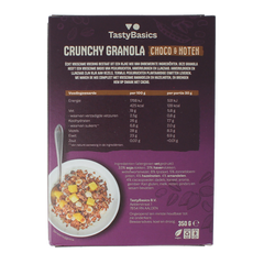 TastyBasics Less carb-high protein granola choco en noten 350 Gram