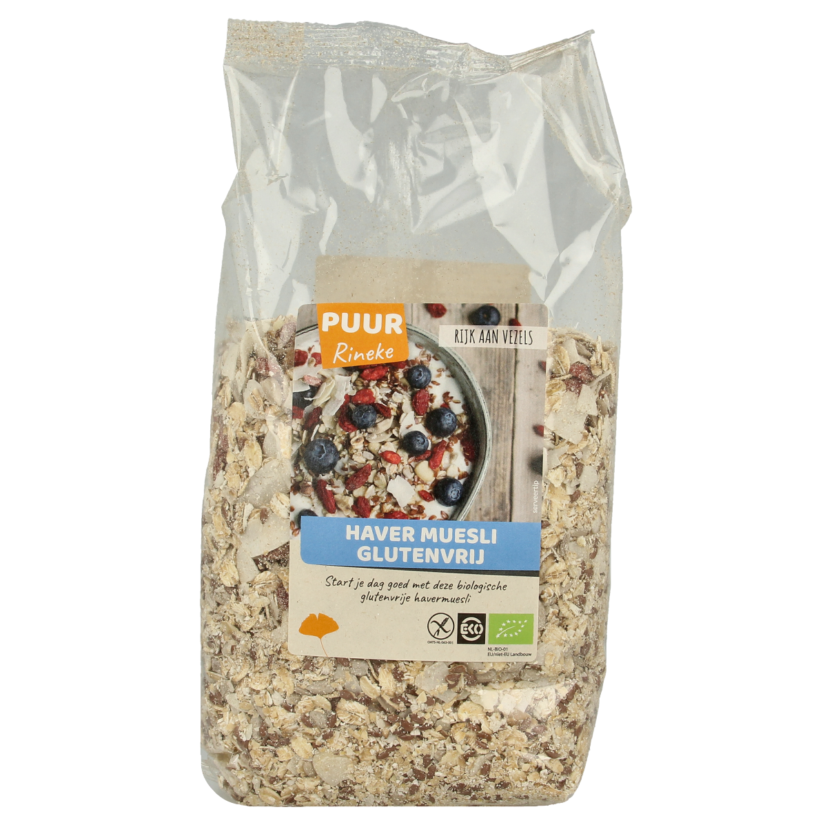 Puur Rineke Haver muesli glutenvrij bio 750.00 Gram