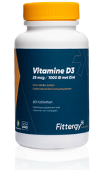 Fittergy Vitamine D3 25mcg met zink 60.00 Tabletten