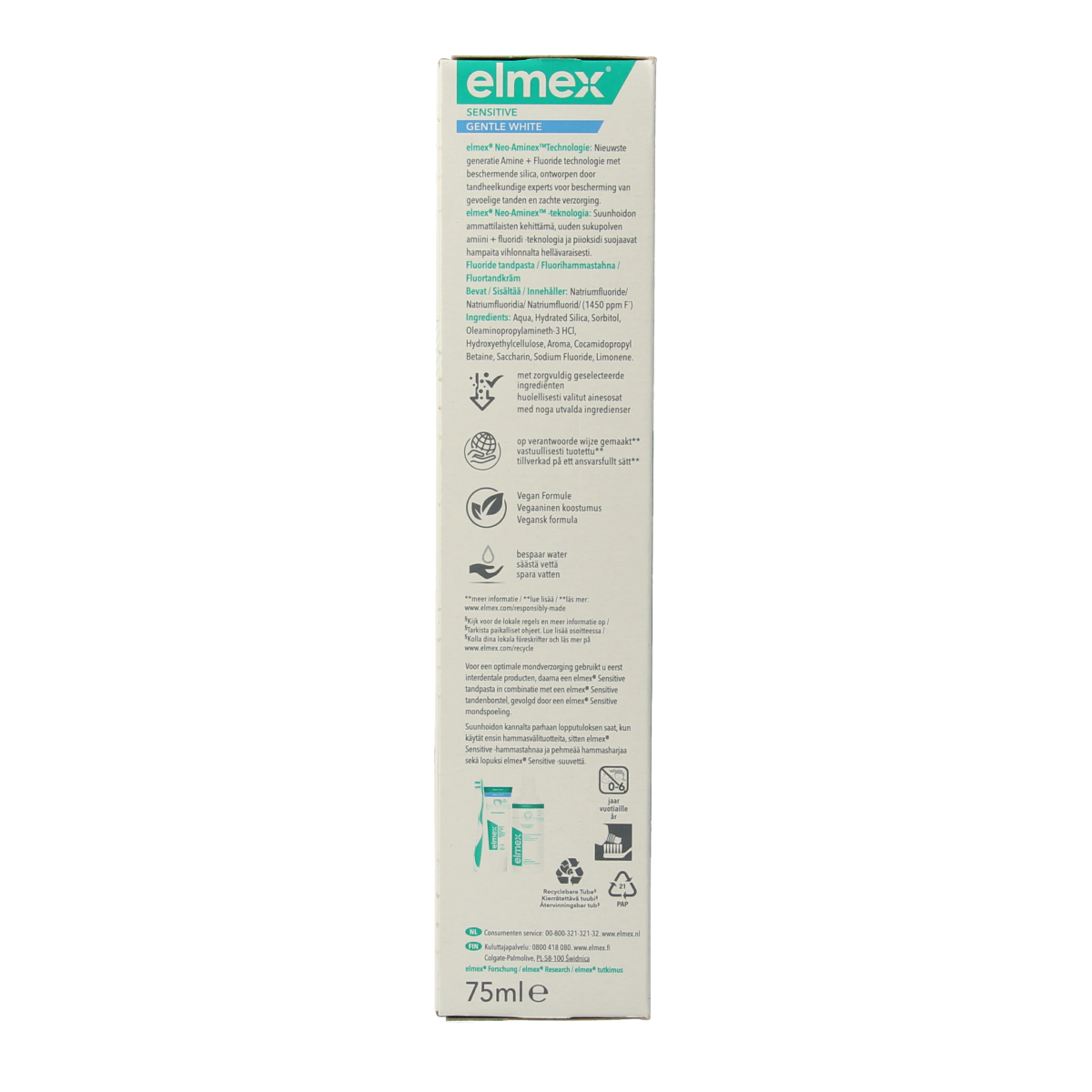 Elmex Tandpasta sensitive gentle white 75.00 Milliliter