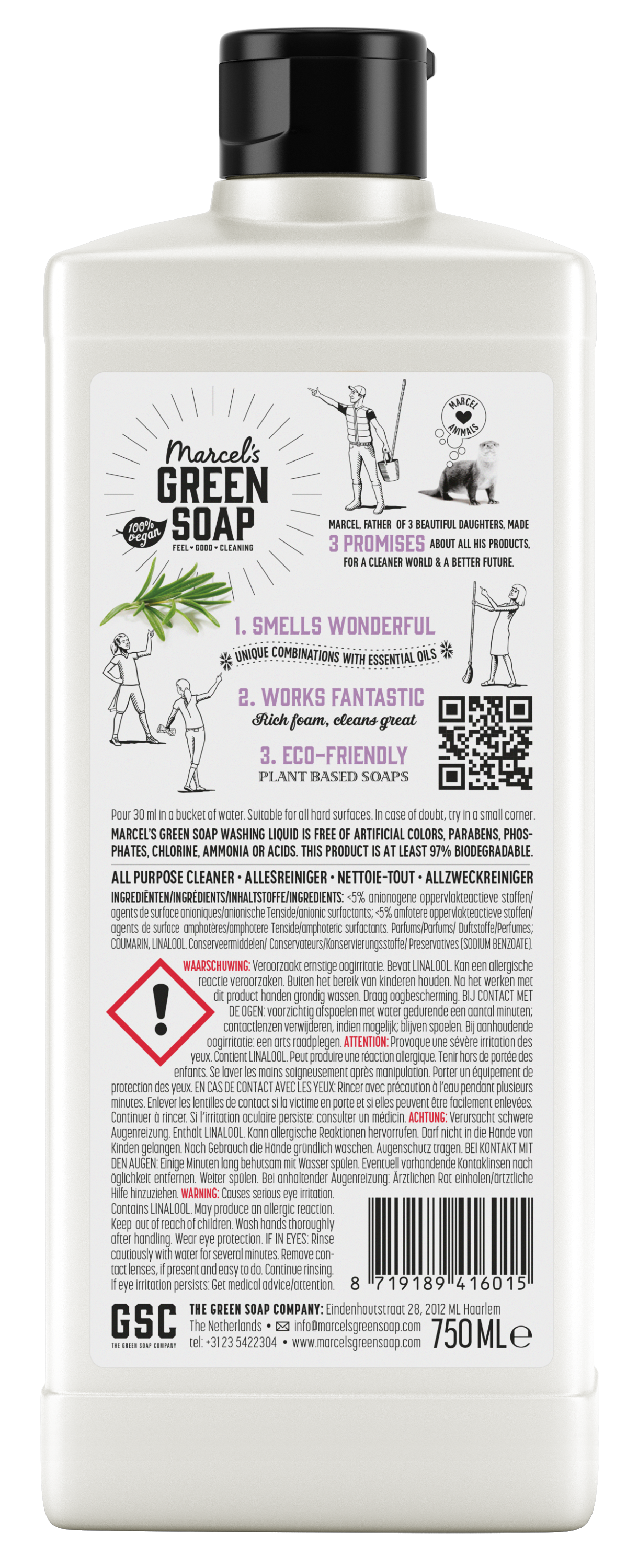 Marcel's Green Soap Allesreiniger lavendel & rozemarijn 750.00 Milliliter