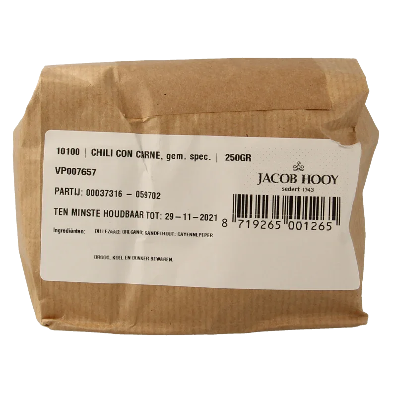 Jacob Hooy Chili con carne poeder 250 Gram