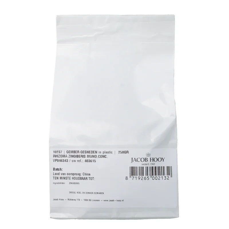 Jacob Hooy Gember geschild gesneden 250 Gram