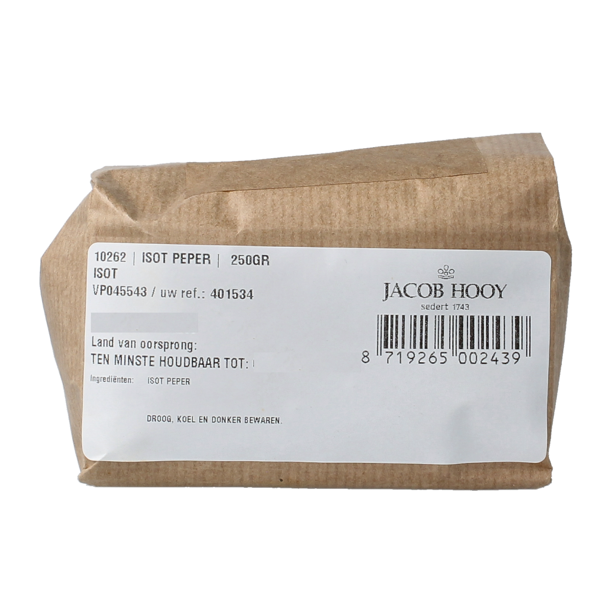 Jacob Hooy Isot peper 250.00 Gram