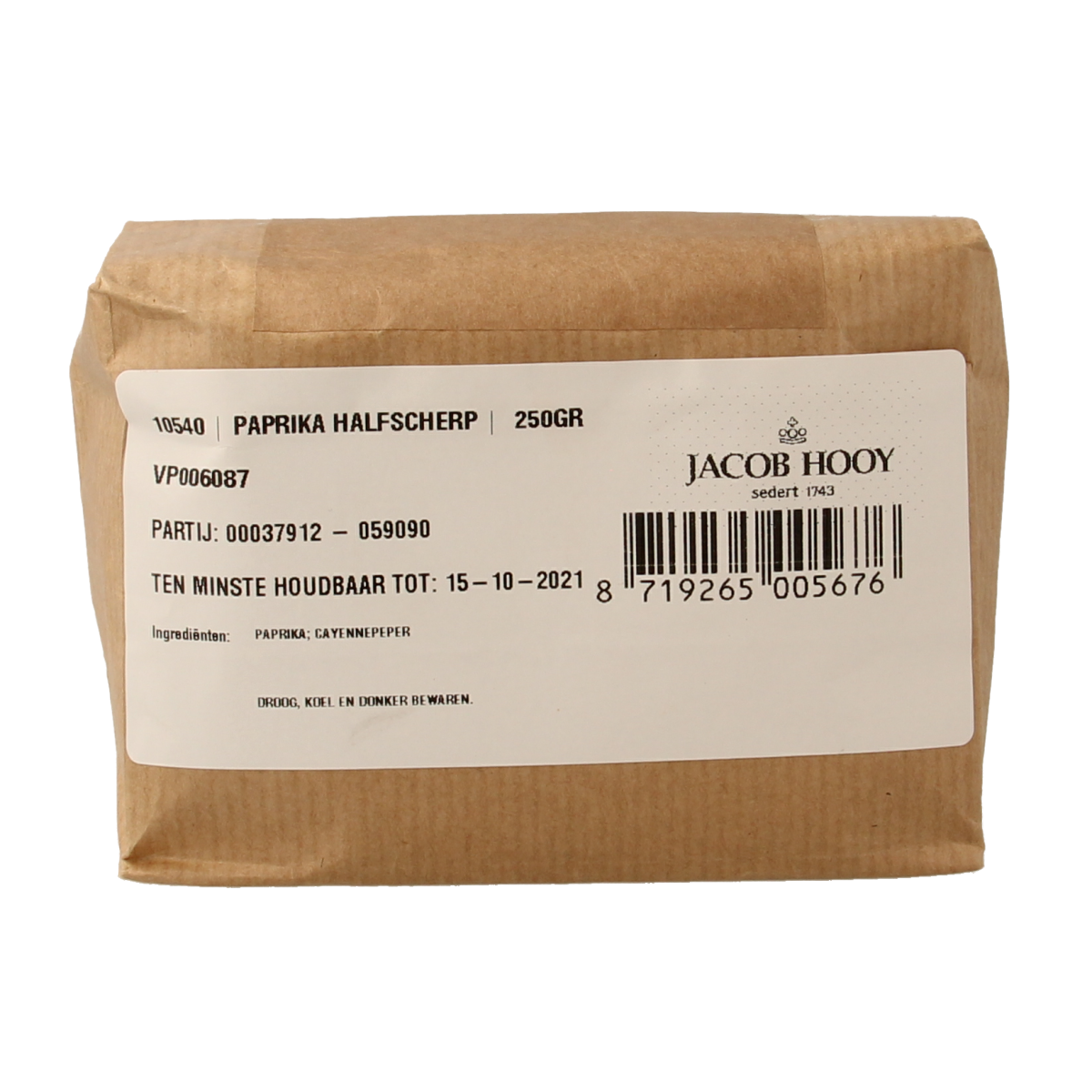 Jacob Hooy Paprika halfscherp 250.00 Gram